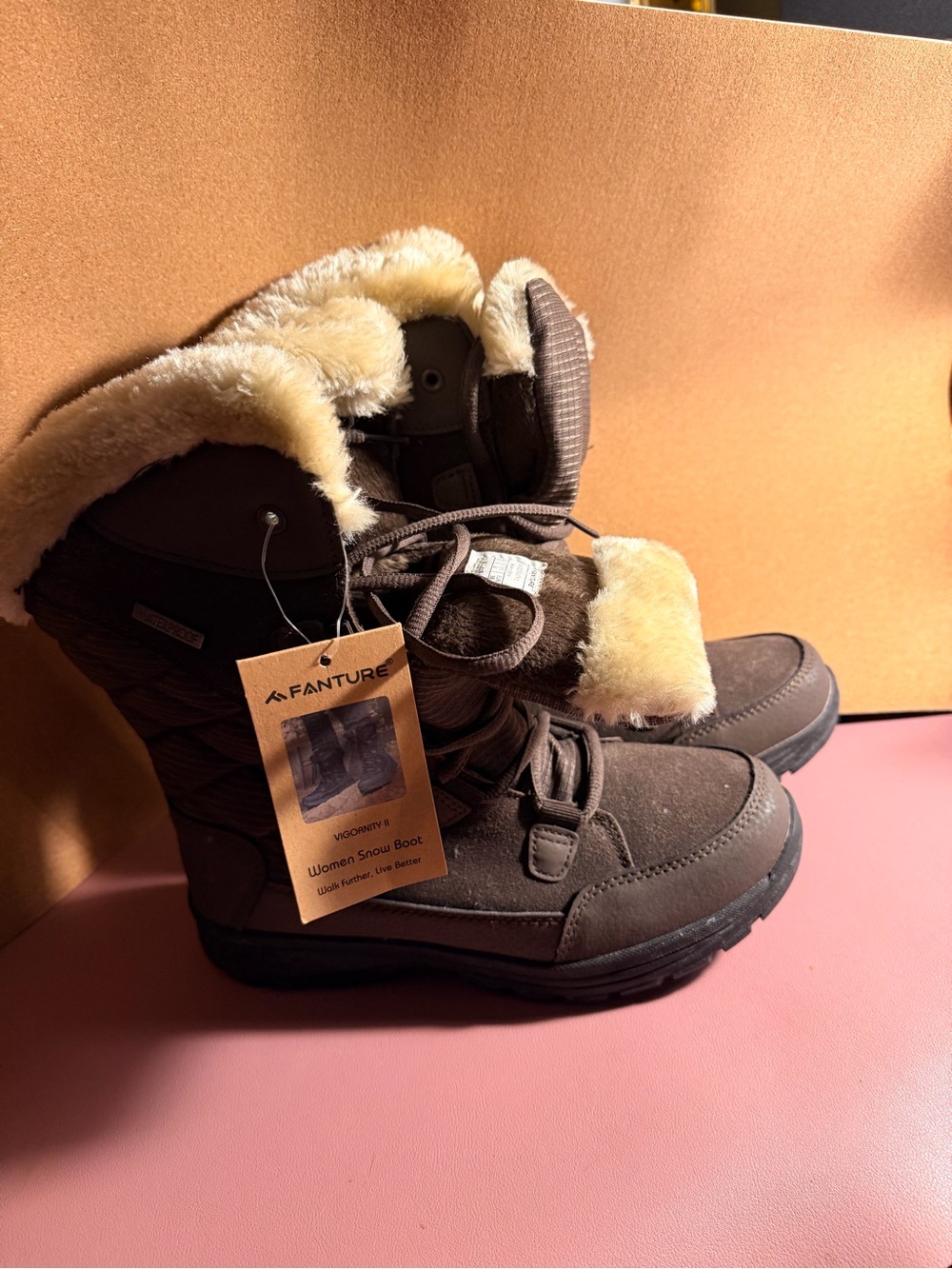 Women’s Brown Faux-Fur Winter Snow Boots FANTURE Vigorinity 2. Out of stock!